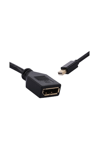 Jeehugo Mini Dp Erkek'den Dp Dişiye 4k 30cm Siyah Konvertör Kablosu - Thunderbolt Desteği, 3d Ve Hızlı Aktarım, Mac/projektör Uyumlu