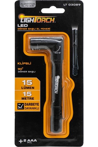 Lightorch Lt03089 Pilli Döner Başlı Alüminyum El Feneri 15 Lümen