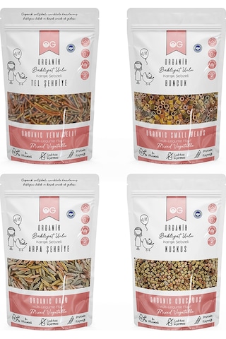 OG natural Organik Bakliyat 4'lü Unlu Makarna Seti +7 Ay