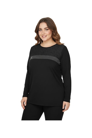 Wearon Kadın Siyah Sıfır Yaka Taşlı Bluz Bgl-st05153 Siyah