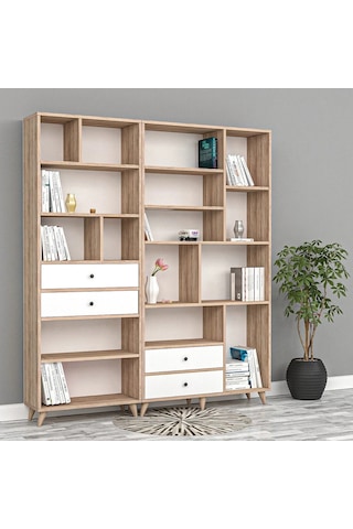 Ay Çekmeceli Kitaplık Mdf Antrasit