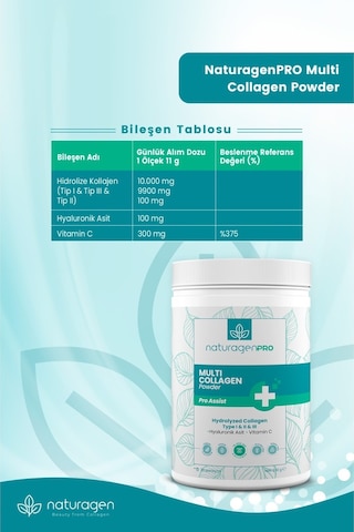 Naturagen Pro Collagen Tip 1-2-3 Powder Limon Aromalı 330 G