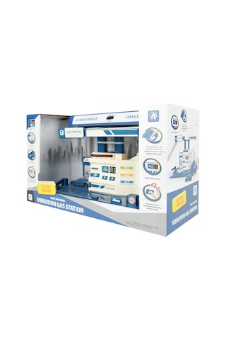 Metal Araç Benzin İstasyonu Mavi