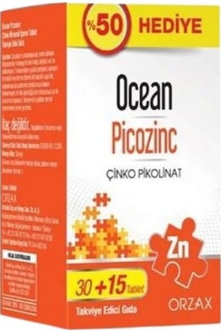 Ocean Picozinc Çinko Pikolinat 30+15 Tablet Ocean Picozinc Çinko Pikolinat 30+15 Tablet