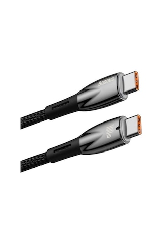 Baseus Glimmer Seri C To C 100w 1m Kablo-siyah
