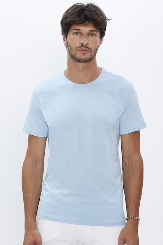 Tudors Erkek Slim Fit Dar Kesim Pamuk Yumuşak Dokulu Basic Açık Mavi Bisiklet Yaka Tişört-31787-mavi Mavi