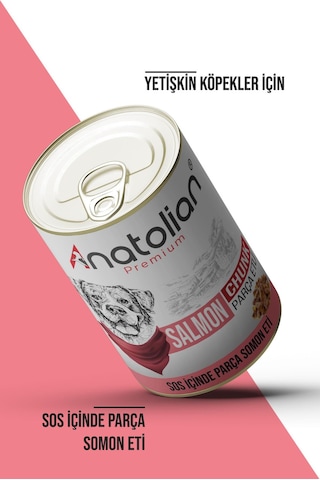 Anatolian Premium Adult Salmon Somonlu Parça Etli Yetişkin Köpek Konservesi 12 x 400 G