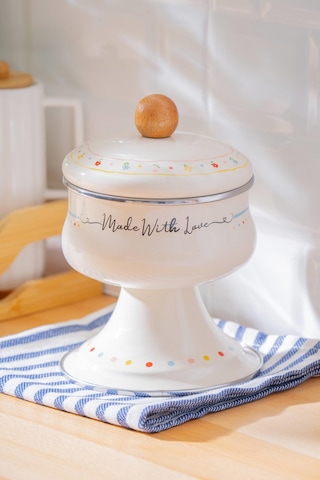 Made With Love Emaye Ayaklı Şekerlik - 12 Cm