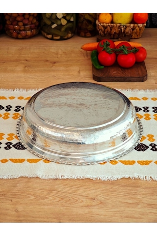 Modabakir Bakır Kalaylı Derin Fırın Tepsisi 32 Cm Model:22133 Gümüş