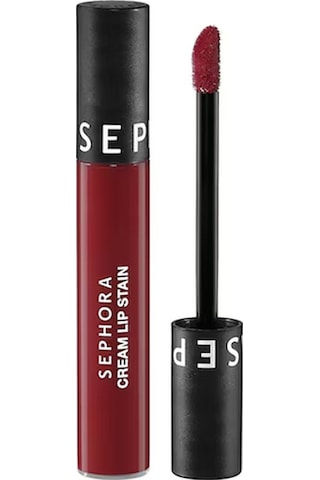 Sephora Cream Lip Stain Bulaşmayan Kadife Bitişli Ruj - Mat Likit Ruj - 17 Dark Red 5 Ml 0