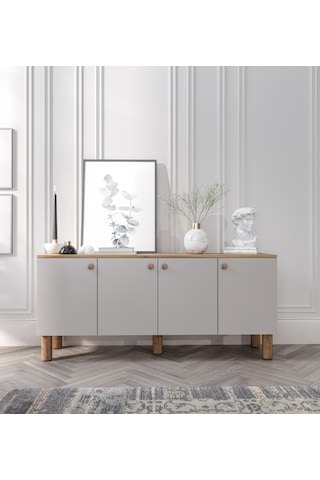 Işık Çok Amaçlı Bohem Konsol Meşe-kumtaşı, Bohem Salon Mobilyası