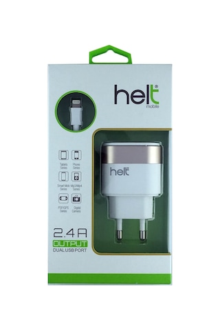 Helt Ht-13 2 Çıkışlı 2400 Mah Ev Tipi Şarj Cihazı + Lightning Kab (469314907)