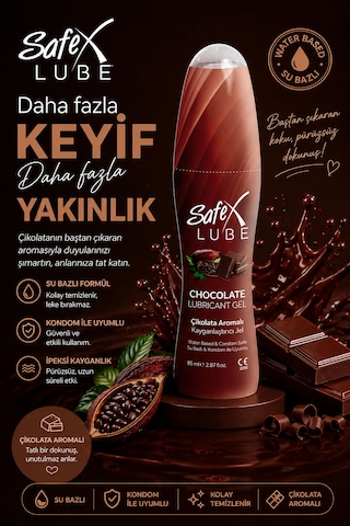 Safex Lube Kayganlaştırıcı Jel Çikolata 85 Ml. 3 Adet