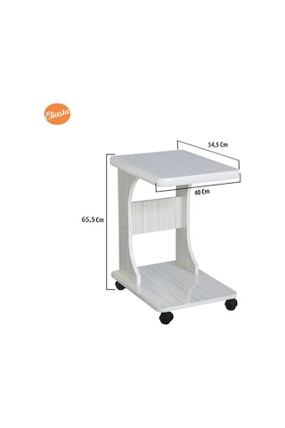 Eliusta_Ticaret Eliusta %100 Mdf Tekerlekli C Yan Sehpa Koltuk Yanı Sehpa -Fırsat