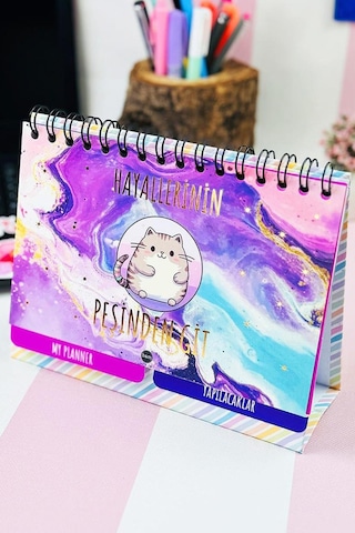 Hayallerinin Peşinden Git Tasarımlı Yeni Nesil Masa Üstü Planner 2 Sayfa Sticker
