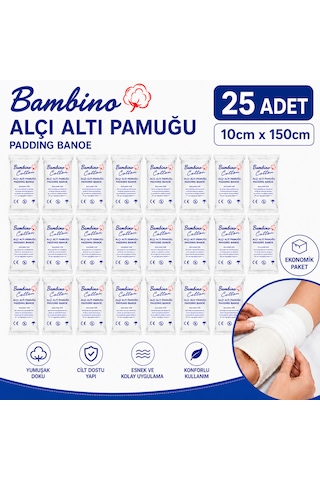 Bambino Alçı Altı Pamuğu 10cm 150cm 25 Adet