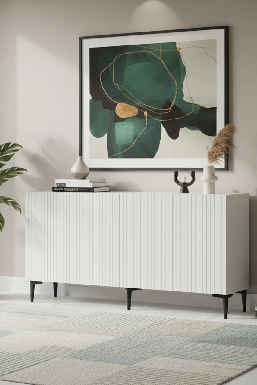 Ka1513b Zeynep150 Konsol, Tv Sehpası Beyaz 150cm Beyaz