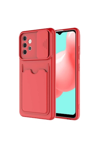 Zore Galaxy Uyumlu A32 4g Kılıf Kartix Kapak - Kırmızı Kirmizi