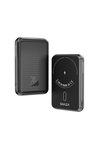 Shaza 5000 Mah 20w Megsafe Hızlı Şarj Powerbank Siyah