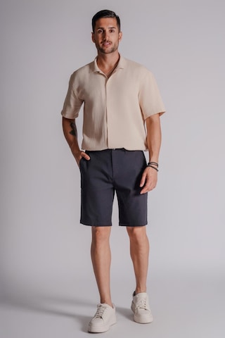 Braccas Erkek Yandan Cepli Klasik Bel Relaxed Fit Chino Şort Siyah Siyah