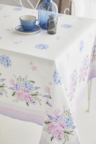 Ays Home Ortanca Çiçek Desen Yemek Masası Örtüsü