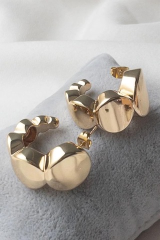 Oqqo Sıralı Daire Halka Küpe Altın