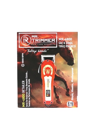 Mr.trımmer Mr-4800 Saç Ve Sakal Kesme Traş Makinesi 0, 1mm-0, 5mm 8000rpm 6 Farklı Kesim Diğer