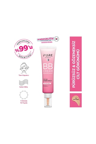 Pure Beauty Gözenek ve Leke Görünümünü Azaltıcı BB Cream SPF50 02 Natural