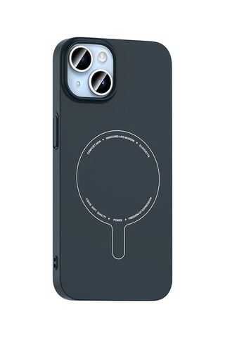 Maks Technology iPhone Uyumlu 14 Kılıf M-safe Şarj Özellikli Kamera Korumalı Mkst Elio Sert Pc Kapak - Lacivert