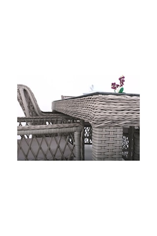 Gardenya Bahçe Flexy Home Garden Roza Ritim El Örgüsü Rattan 100 200 Masalıbahçe Balkon Ve Mobilya Takımı Gri