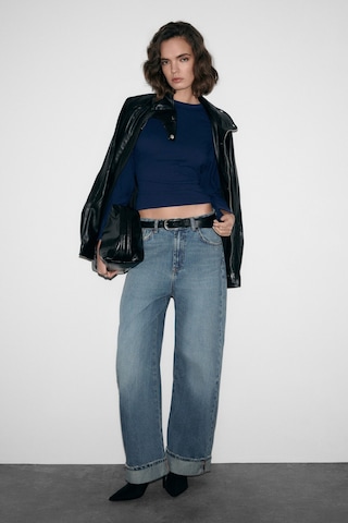 Grımelange Comıno Kadın Yuvarlak Yaka Vücuda Oturan Esnek Kumaşlı Slim Fit Lacivert Bluz Lacivert
