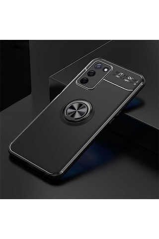 Oppo A55 5G Kılıf Zore Ravel Yüzüklü Silikon Kılıf