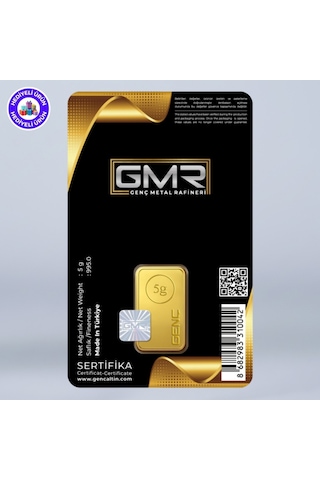 E-gümüş 5gr. 995 24 Ayar Külçe Altın