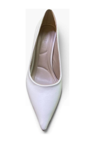 Ayem Kadın İnce Metal Detaylı Topuklu Stiletto Beyaz - 940730570 Beyaz