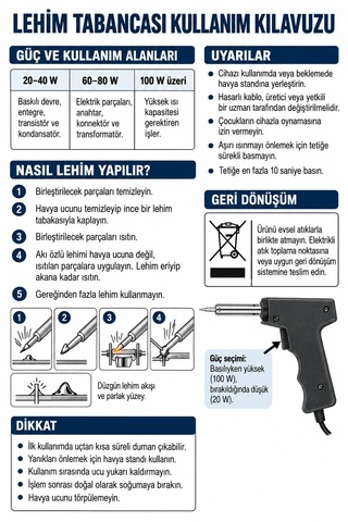 Profesyonel Lehim Tabancası 40-80w Elektirkli Havya Tabancası Lehimleme Tabancası