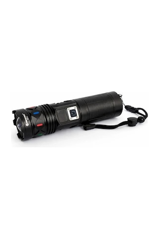 Bedotech Bd-5 30w Tg Led Alüminyum Alaşımlı Zoomlu Type-c Dijital Göstergeli Şarjlı El Feneri