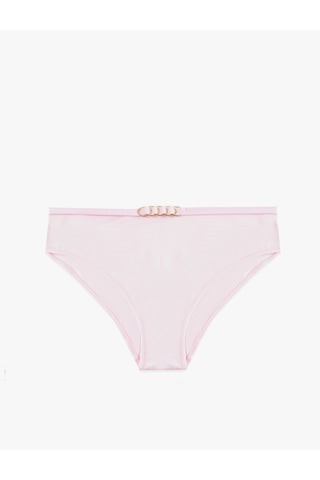 Koton Metal Aksesuarlı Yüksek Bel Bikini Altı Pembe 6sak00131mm Gül Renği