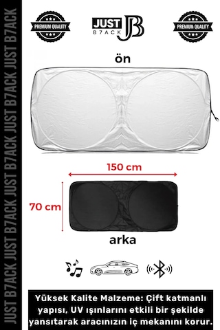 Otogüneş Isı Yalıtım Uv Gün Işığı Engelleyici Çift Katmanlı Katlanabilir Dayanıklı Araba Güneşliği