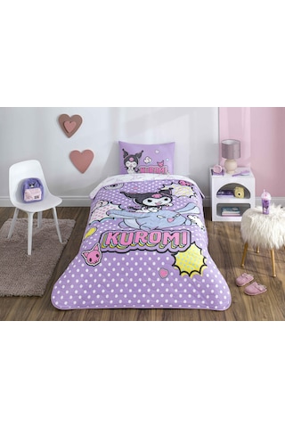 Lisanslı Kuromi Smile Tek Kişilik Yatak Örtüsü Seti 000000001000051962 Çok Renkli