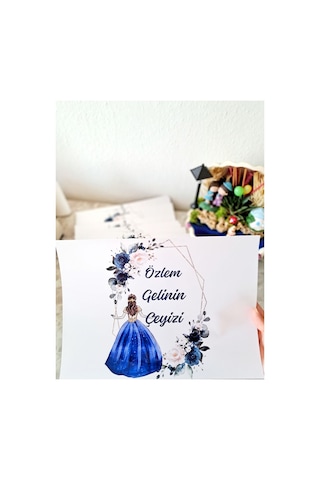 Çeyiz Kolisi Etiketi-a4-21x29 Cm-kişiye Özel Yapışkanlı Etiket/çeyiz Kolisi Etiketi-5 Adet -set 56 Diğer