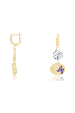 Diamond Line - Gülaylar 14 Ayar Altın Kelebek Figürlü Küpe