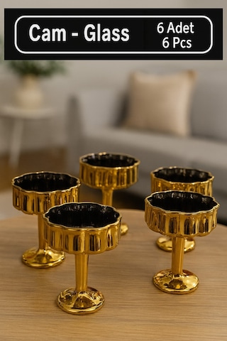 6 Lı Lokumluk Şekerlik Ve Reçellik Seti Şık Sunum Ve Kahve Yanı Lokumluk Gold