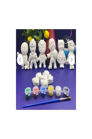 12 Adet Taş Boyama 6 Adet Süper Kahramanlar 6 Adet Meyve Boyama Seti Çocuk Gelişimi