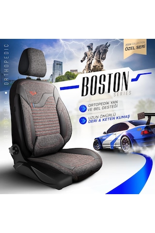 Panda Boston Serisi Keten Kumaş Oto Koltuk Kılıfı   - Tam Set