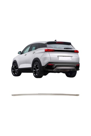 Peugeot 3008 Uyumlu 2016 Ve Üzeri Krom Bagaj Alt Çıtası Paslanmaz Çelik