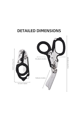 Hfambition Küçük Çekirdekli Folding Çakı-makas Seti, Dış Mekan Kampı İçin Çok Fonksiyonlu, Sert Çelik, Siyah, Acil Kırıcı Ve Açıcı Araçlar