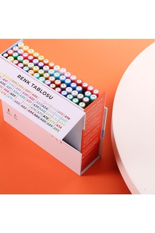 Platube 60'li Brush Pen Çift Taraf Marker Kalem Seti Bullet Jurnal Mandala Eskiz Boyama Seti