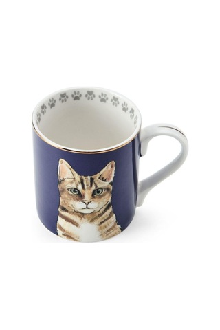 Mikasa Fine China 280 Ml Düz Taraflı Kupa Kedi Mavi