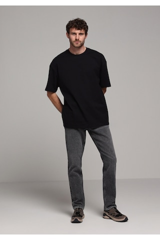 Colin's Colins Oversize Fit Yuvarlak Yaka Düz Erkek Siyah Kısa Kol Tişört Cl1080061 Q1.v1 Blk Siyah