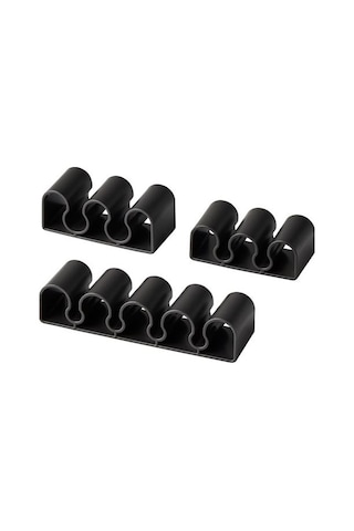 Ikea Kalkstuff Kablo Tutucu, Koyu Gri, 3'lü Set